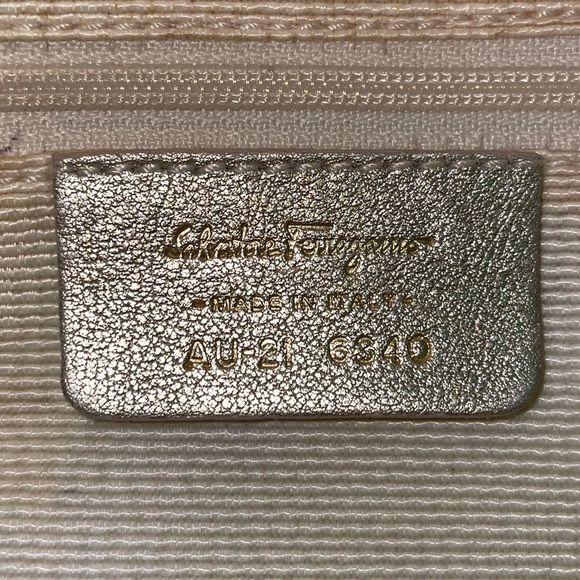 Salvatore Ferragamo Beige‎ Handbag with Gold Logo Hardware - Picture 10 of 13